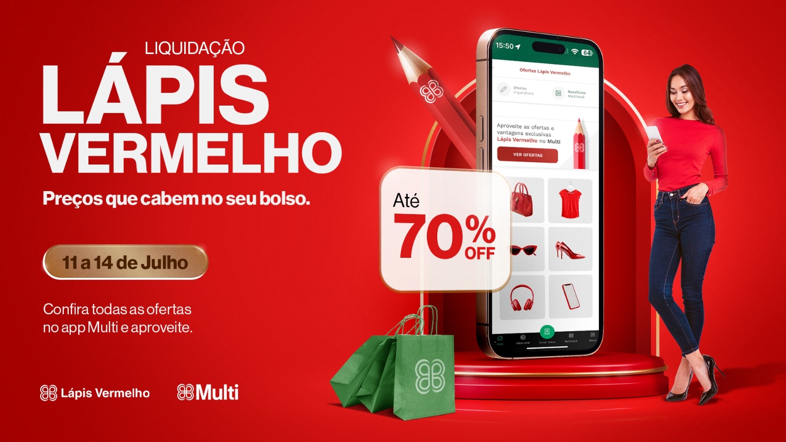 RibeirãoShopping e SantaÚrsula promovem a Liquidação Lápis Vermelho com até 70% OFF em diversas categorias