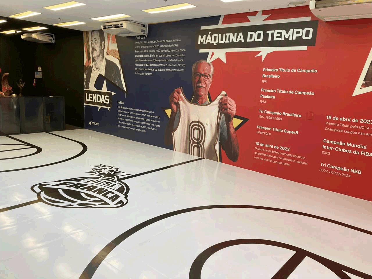 Franca Shopping recebe exposição histórica do Sesi Franca Basquete