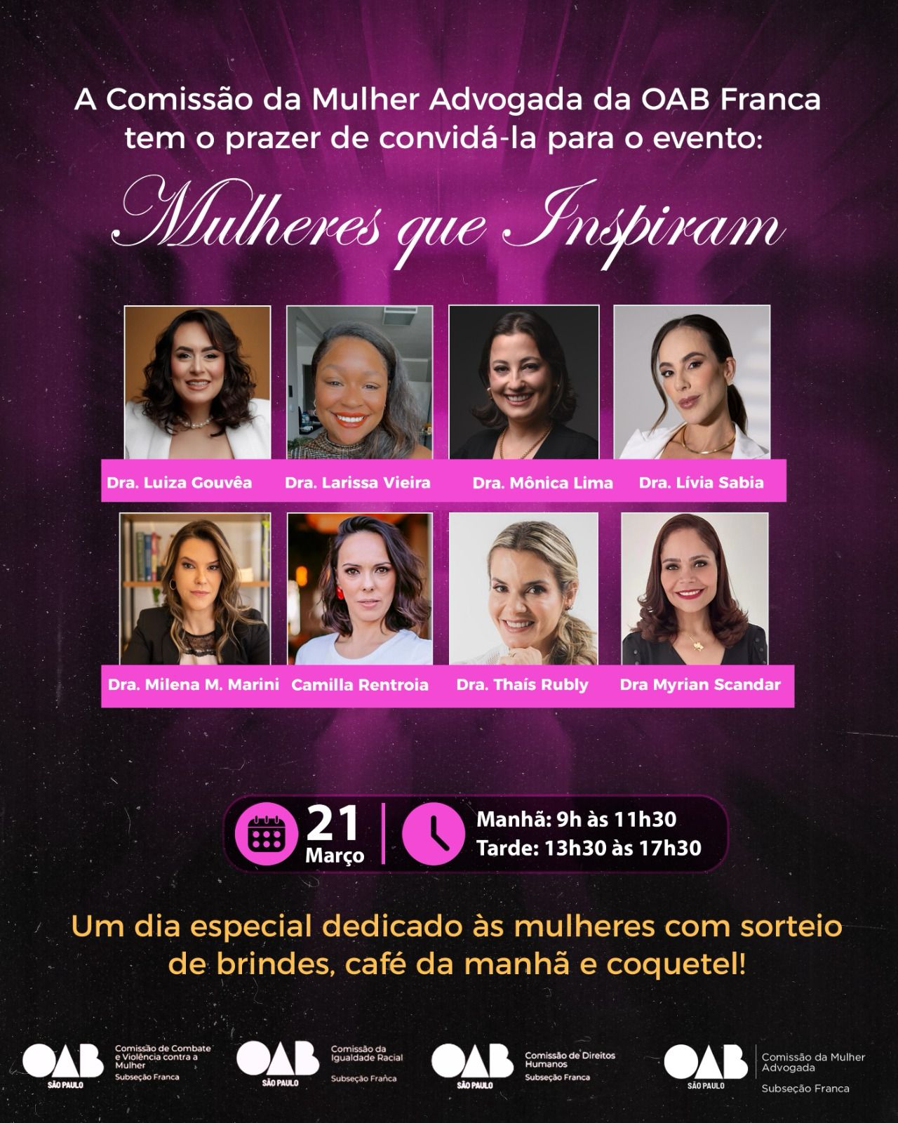 OAB Franca realiza evento “Mulheres que Inspiram” para celebrar o Mês da Mulher