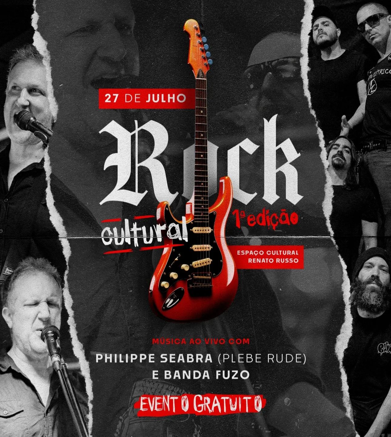 Brasília recebe Philippe Seabra (Plebe Rude) em show gratuito na 1ª edição do Rock Cultural
