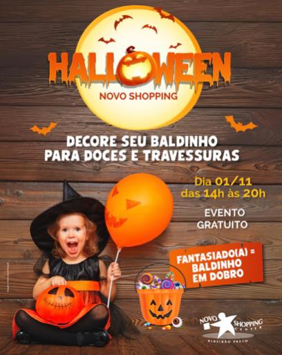 Novo Shopping promove oficina gratuita de Halloween para crianças neste sábado